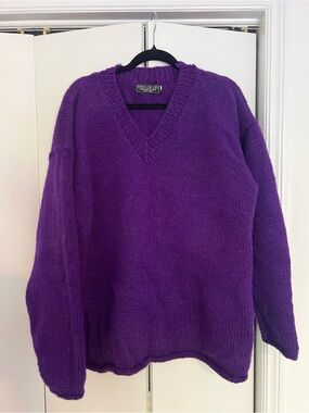 Tree of Life Deep Purple V-Neck Sweater